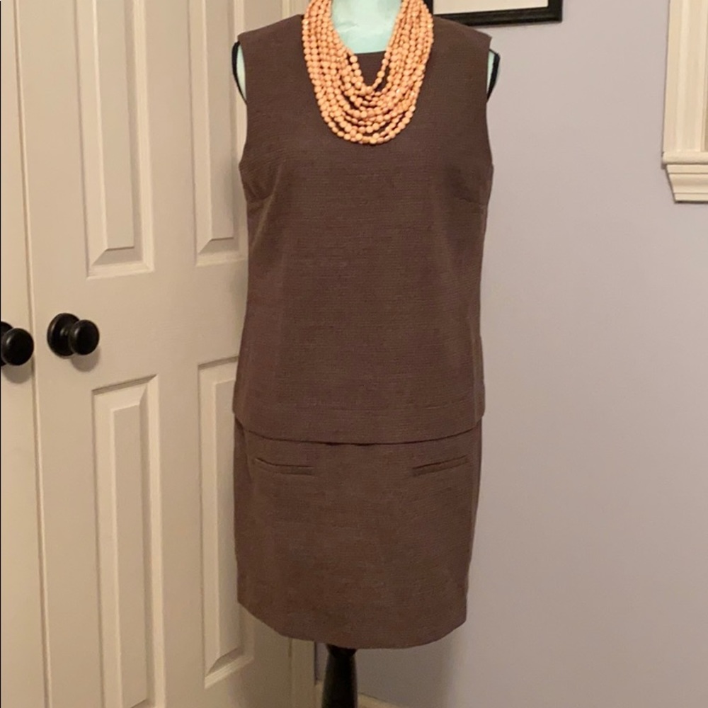 NWT ABS Allen Schwartz brown sleeveless day dress